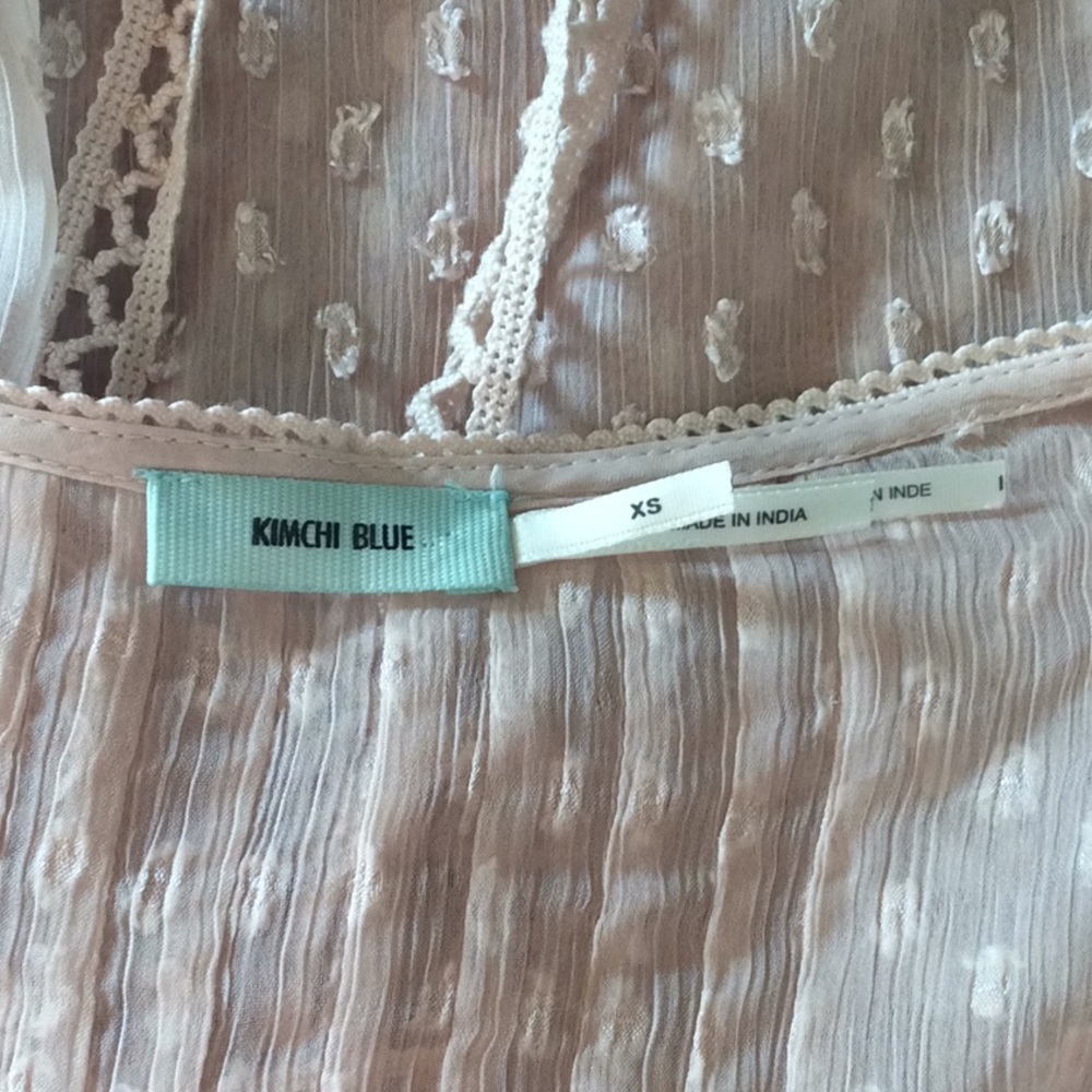 UO Kimchi Blue Pink pleated sheer blouse s… - Picture 5 of 6